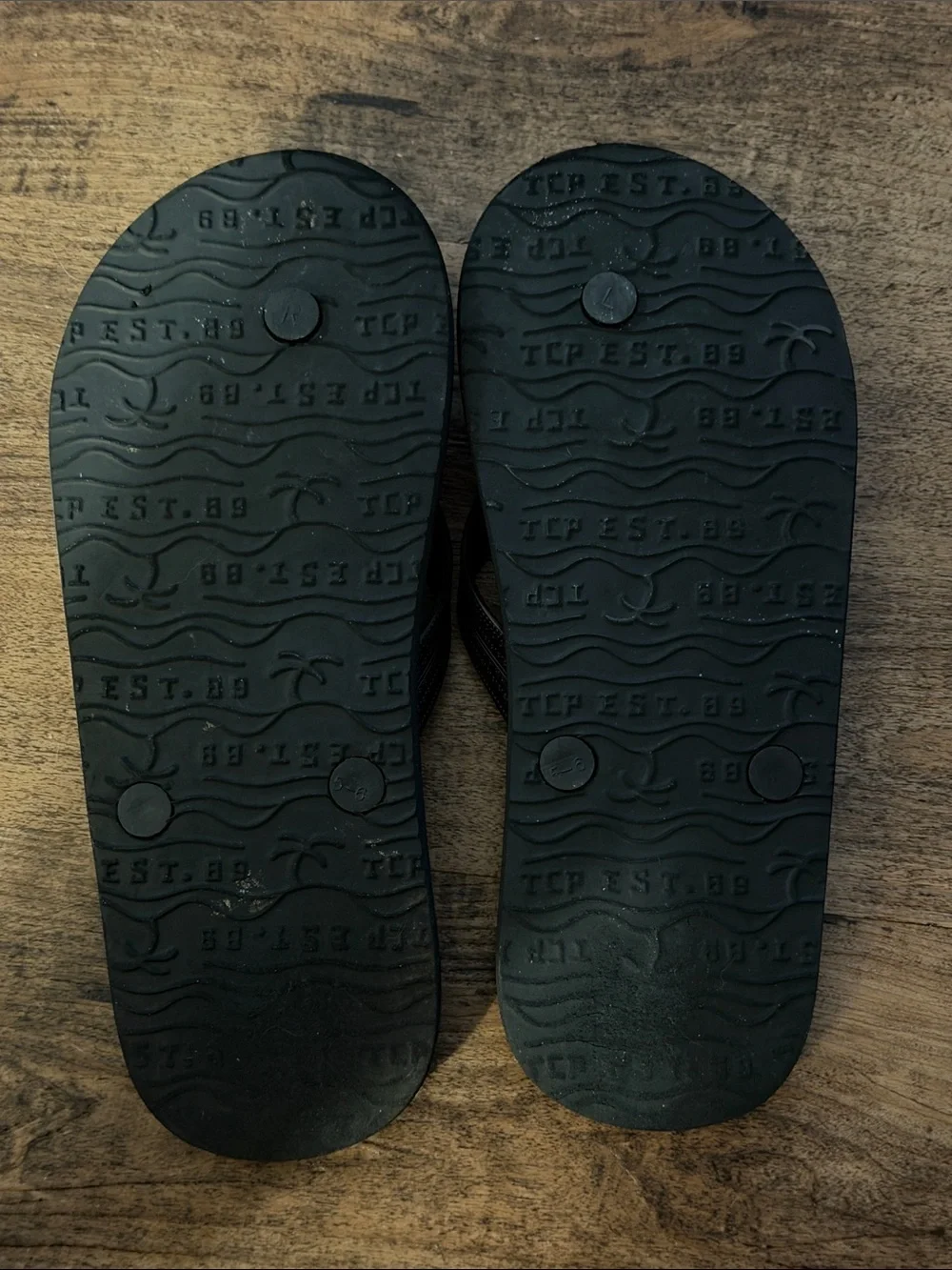 Tropical Iguana Sunset Flip Flops - Black Straps size 5/6 kids